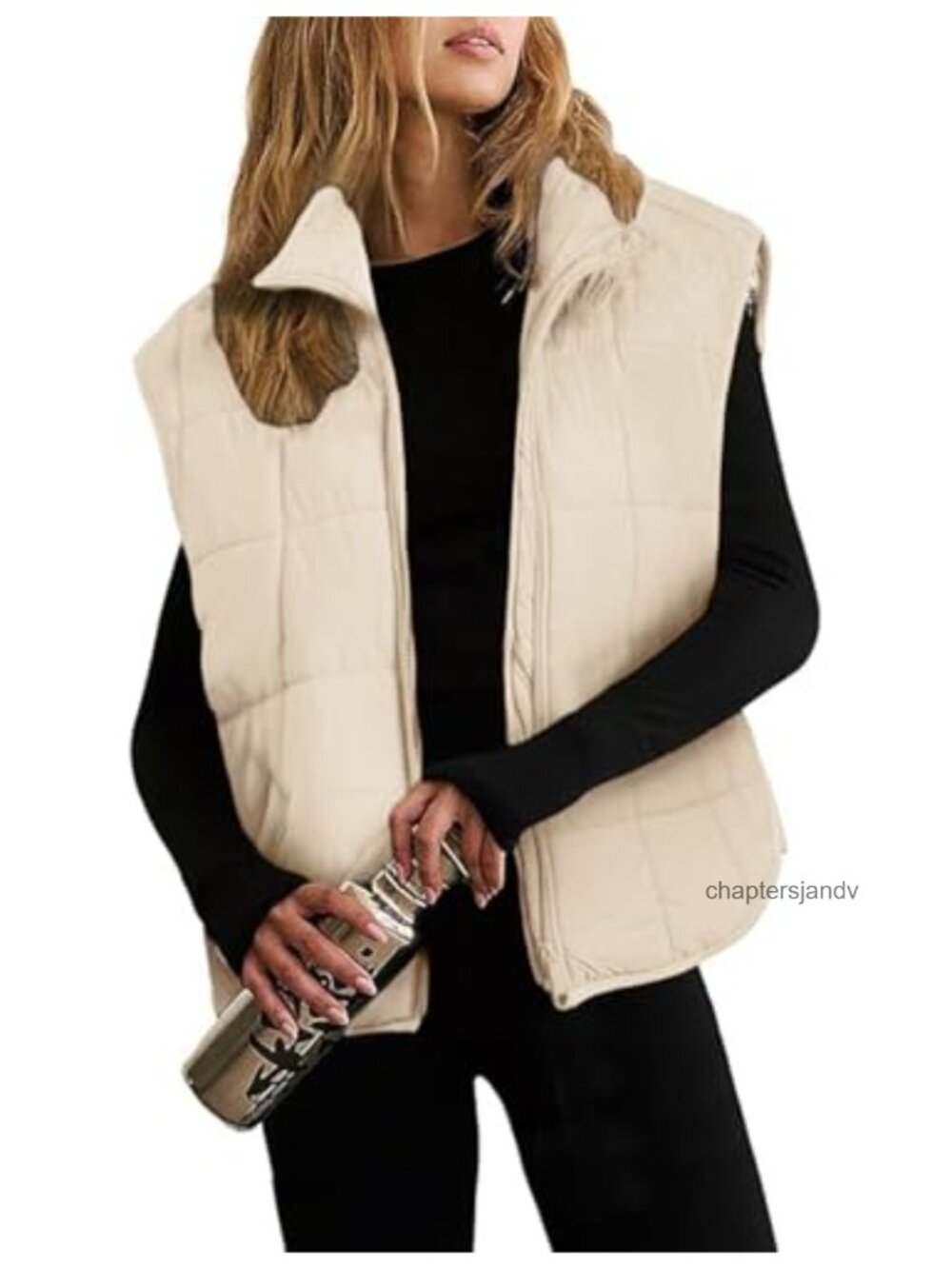 Quilted Puffer Vest Zip Up Padded Gilet Sleeveless Oversized